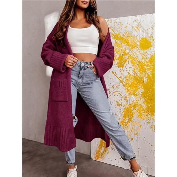 Cardigan Sweaters for Women Plum - Picture 2 of 5